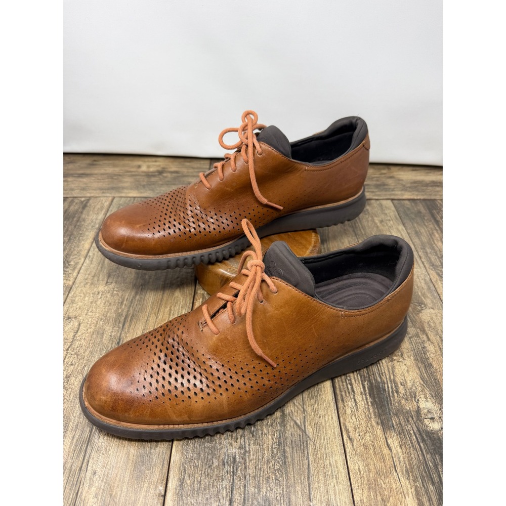 Cole Haan 2.0 Grand Laser Wingtip Oxford Shoes Brown Leather Mens 13M C25351